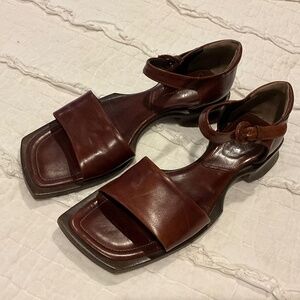 Joan & David Brown Leather Sandals